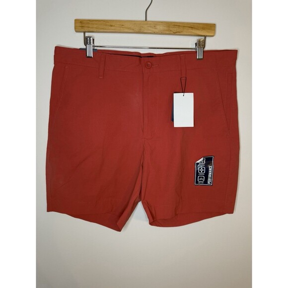 Crown & Ivy Motion Flex Chino Shorts Men's 36 Salmon 7" inseam NWT - Picture 2 of 9